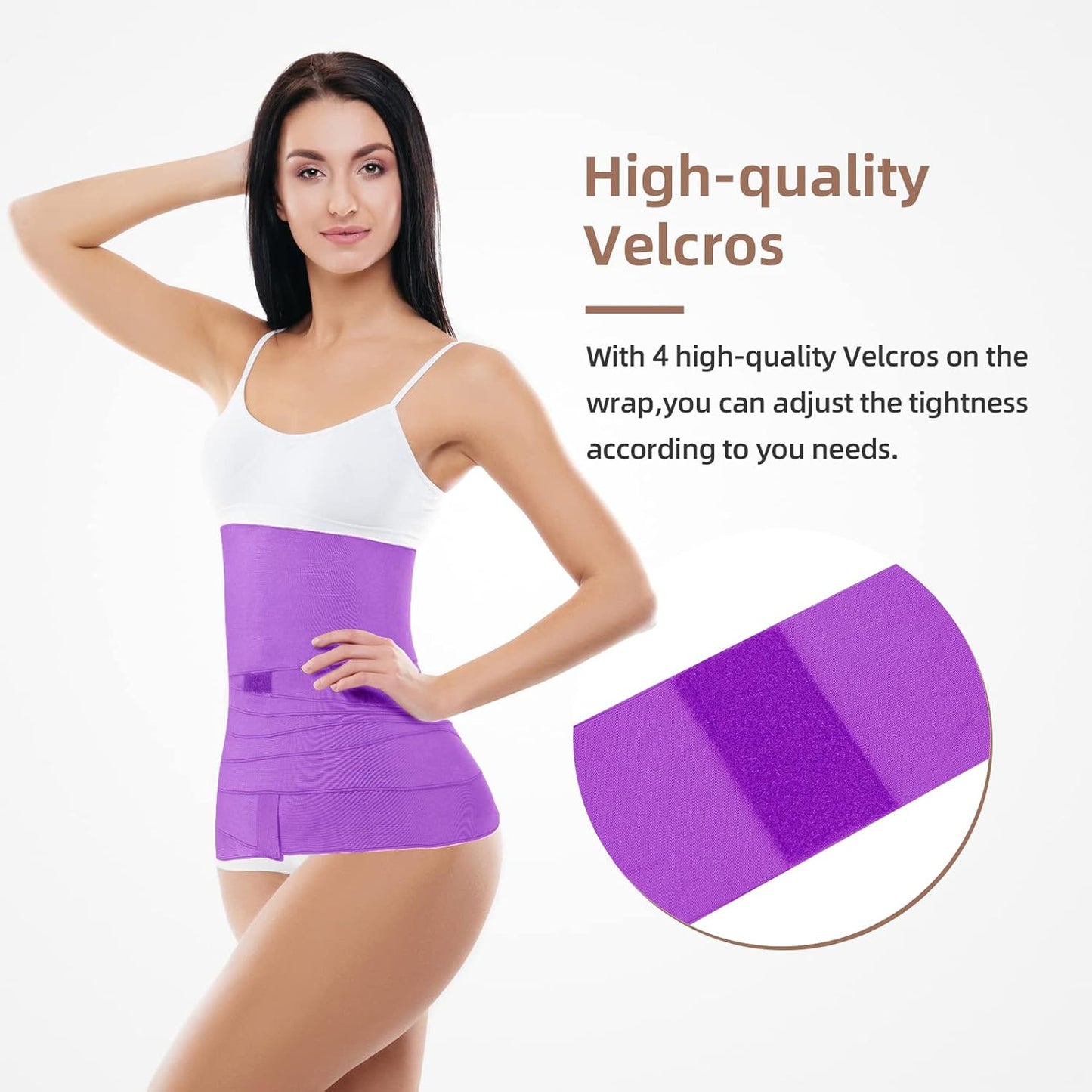 Bandage Wrap Waist Trainer ,Snatch Me up Bandage Wrap,Waist Trainer for Women, Invisible Waist Trainer (Purple5M)