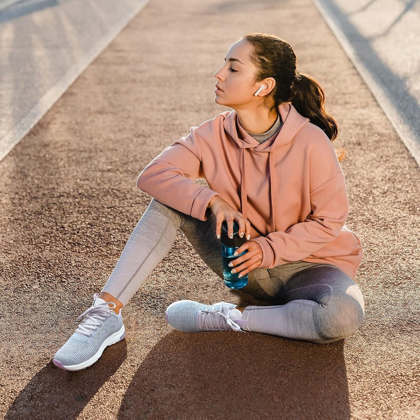 Women'S Running Sneakers Tennis Shoes - Slip on Walking Casual Breathable Air Cushion Fashion Lightweight Shoes for Women Purple