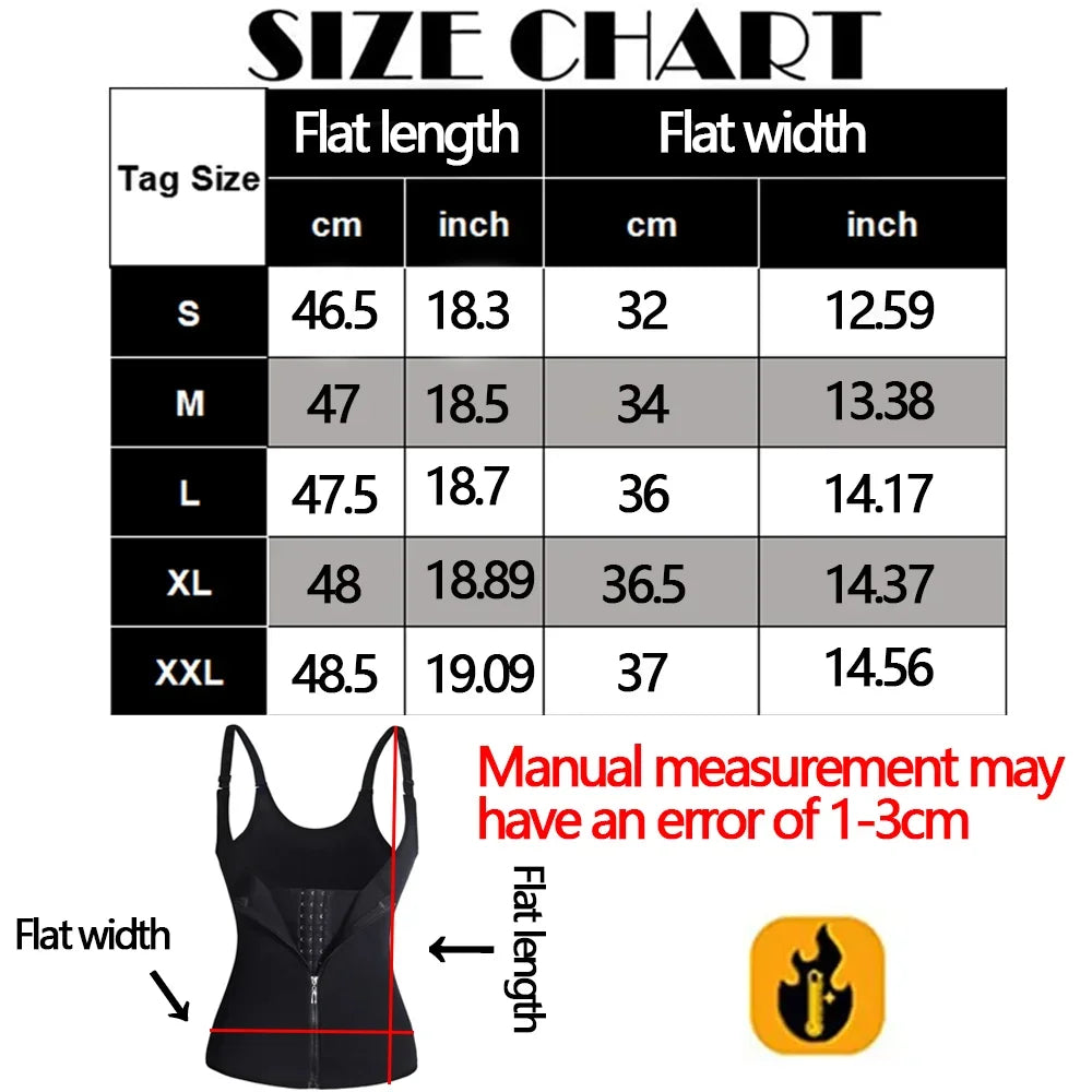 Waist Trainer Tank Top for Women Zipper Body Shaper Tummy Control Sleeveless Top, Women'S Activewear Body Shaping Underwear