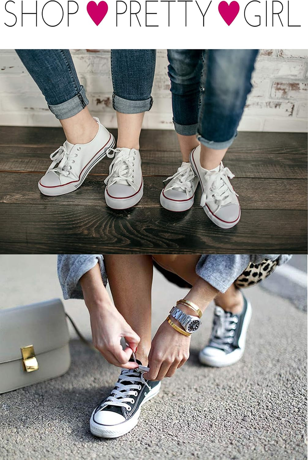 Women'S Casual Canvas Shoes Solid Colors Low Top Lace up Flat Fashion Sneakers (7, White)