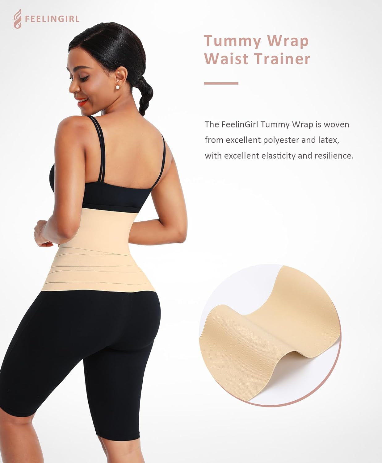 Waist Trainer for Women Waist Trimmer Belt Tummy Wrap Waist Cincher plus Size Waist Wrap (One Size, Beige)