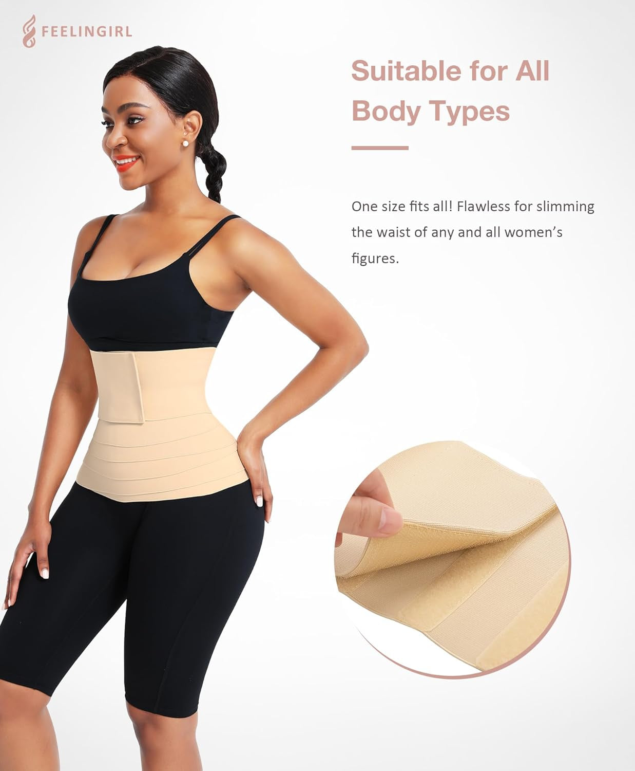 Waist Trainer for Women Waist Trimmer Belt Tummy Wrap Waist Cincher plus Size Waist Wrap (One Size, Beige)