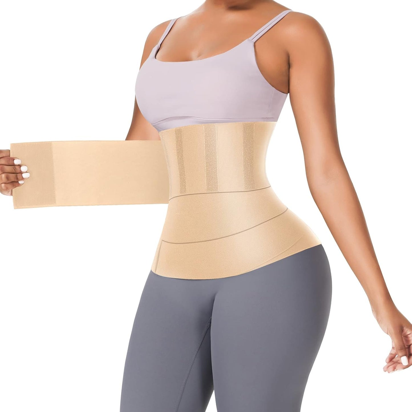 Waist Trainer for Women Waist Trimmer Belt Tummy Wrap Waist Cincher plus Size Waist Wrap (One Size, Beige)